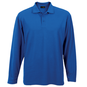 175g Pique Knit Long Sleeve Golfer Mens - Image 3