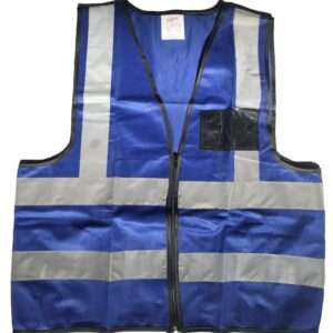 BLUE REFLECTIVE VEST WITH ZIP & ID POUCH - Image 1