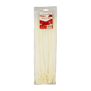 CT012 – CABLE TIES E/MATE WHITE 400X7.2MM P/100 - Image 1