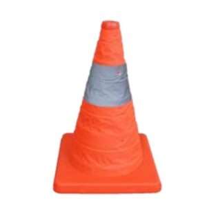 FOLDAWAY TYPE TRAFFIC CONE WITH REFLECTIVE TAPE - Image 1
