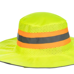 LIME BRIMMED BUSH HAT with REFLECTIVE TAPE - Image 1
