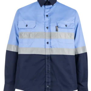 Reflective Shirt - Polycotton Sky Blue - Image 1