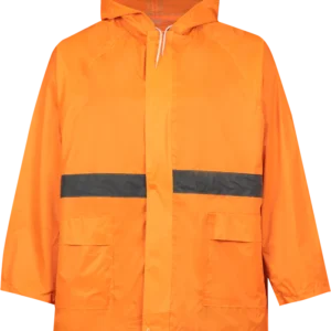 RUBBERISED RAIN SUIT with REFLECTIVE TAPE - ORANGE - Image 1