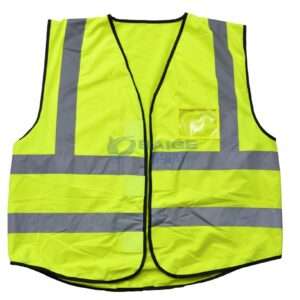 YELLOW REFLECTIVE VEST WITH ZIP & ID POUCH - Image 1