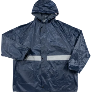 RUBBERIZED RAIN SUIT with REFLECTIVE TAPE - NAVY - Image 1