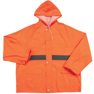 RUBBERISED RAIN SUIT with REFLECTIVE TAPE - ORANGE - Image 4