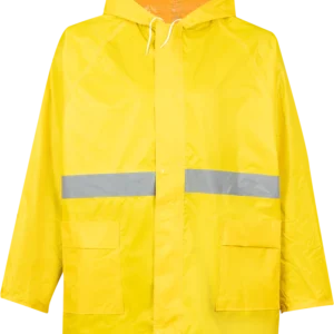 RUBBERISED RAIN SUIT with REFLECTIVE TAPE - YELLOW - Image 1