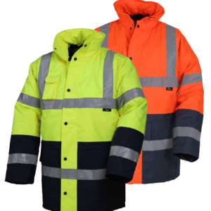 TWO TONE PARKA FREEZER/TRAFFIC JACKETS ORANGE / NAVY - Image 1