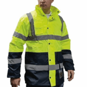 TWO TONE PARKA FREEZER/TRAFFIC JACKETS ORANGE / NAVY - Image 2